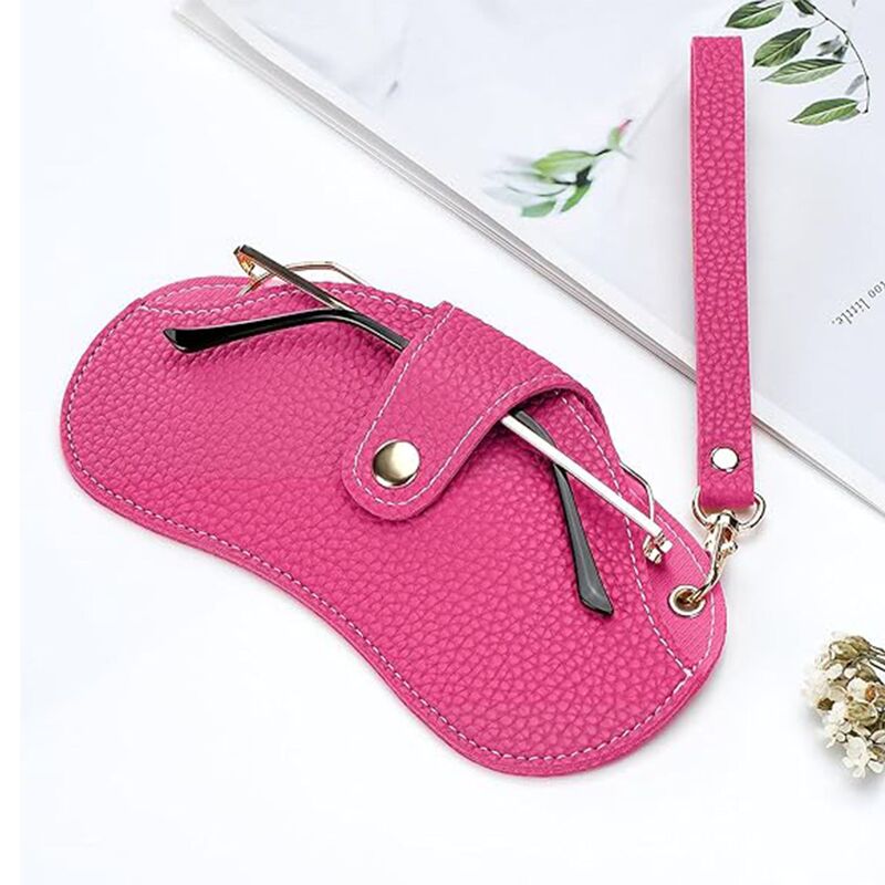 Popular Foreign Trade Eyeglass Storage Bag Portable Neck-Hanging Soft Leather European and American Leather Strap Sunglasses Pouch in Stock Wholesale Popular Foreign Trade Eyeglass Storage Bag Portable Neck-Hanging Soft Leather European and American Leather Strap Sunglasses Pouch in Stock Wholesale