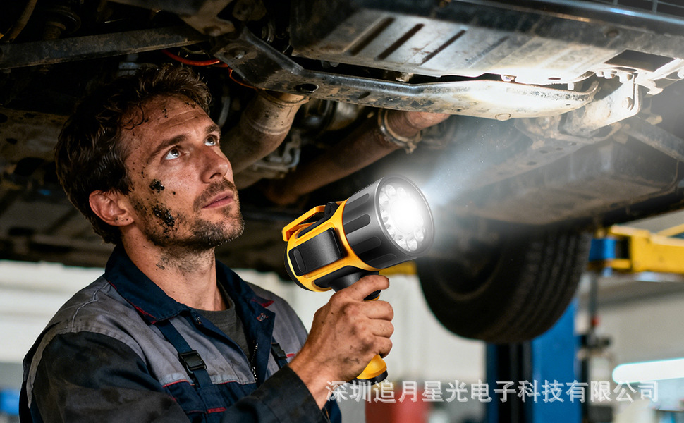 Amazon Q411 Gun-Style Flashlight for Export, High-Intensity Handheld Searchlight with Adjustable High and Low Beam, Focusing and Spreading Light