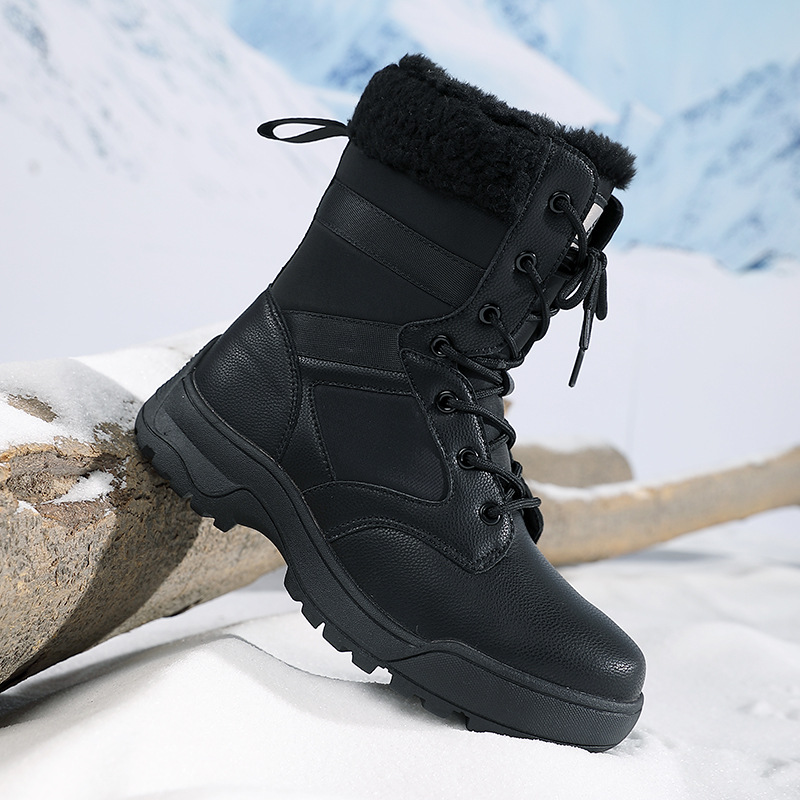 Botas de nieve de invierno de peluche calentamiento zapatos de algodón resistentes al desgaste deportes al aire libre de correa alta botas de mujer tamaño transfronterizo