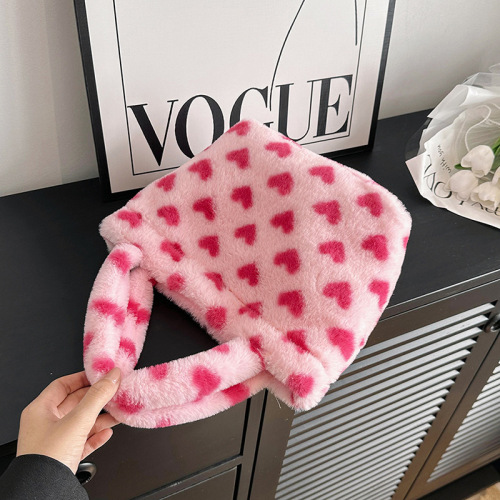 Spring New Fashion Plush Tote Bag Large Capacity Bucket Bag for Women, Supports Bulk Wholesale and Mixed Orders