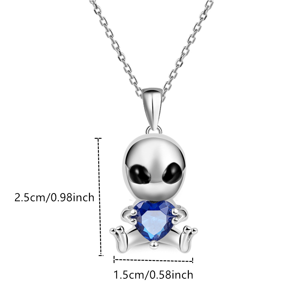 Collana con pendente alien in cristallo blu scuro gioielleria_voghion.com