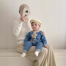 2024男女童婴儿休闲套装时尚男女宝宝春秋两件套针织开衫洋气韩版
