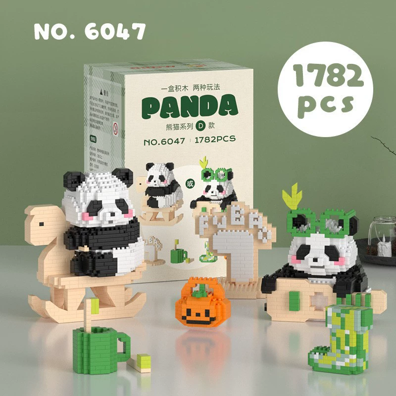 Building Block Panda Set (Lego) — Mini collectible figures, multi-style options