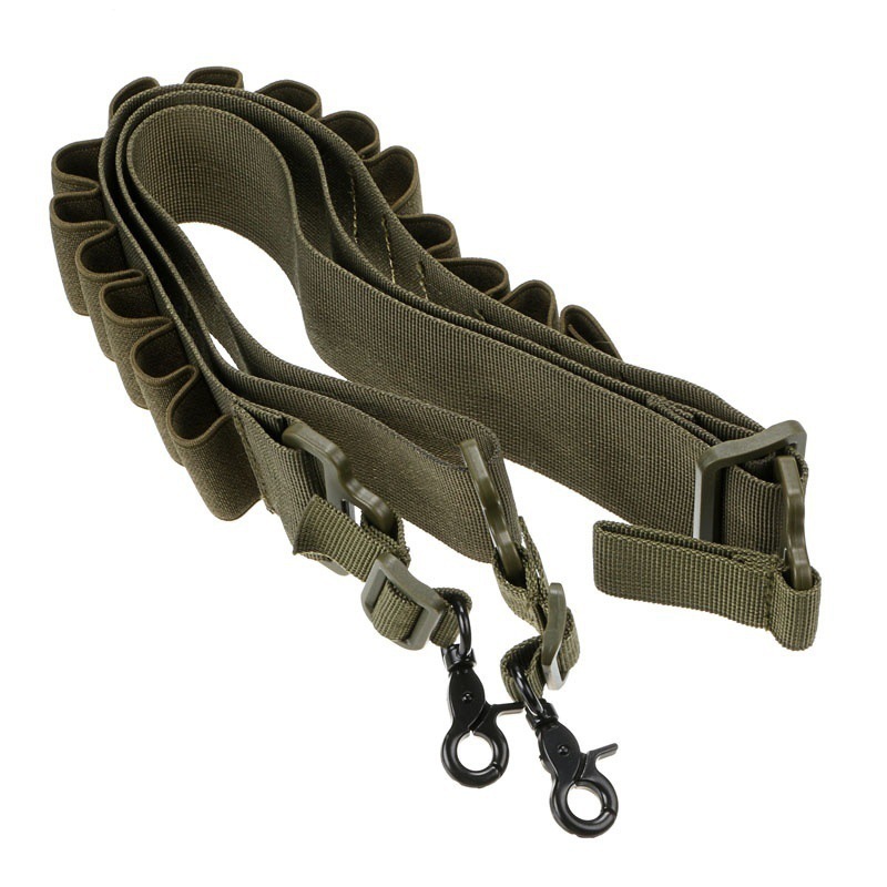 Factory Direct Sales Outdoor Tactical 15-Hole Shotgun Belt Two-Point Strap Multi-Functional Rope Tactical Strap Crossbody Strap