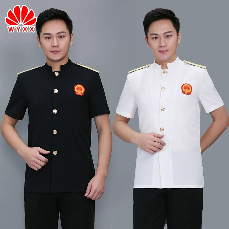 Комбинезон для шеф-повара отеля, мужская летняя одежда с короткими рукавами для мастера, добро пожаловать, высококачественная одежда для кейтеринга