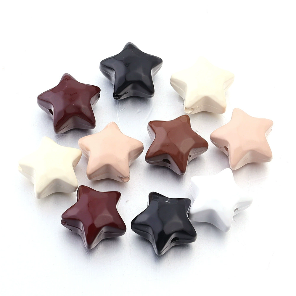 Acrylic Beads (Maillard) — Painted Mixed Shapes, DIY Loose String Beads, Assorted Colors