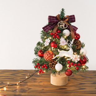 Christmas Amazon cross-border hot selling desktop mini glowing Christmas tree set Christmas decoration supplies