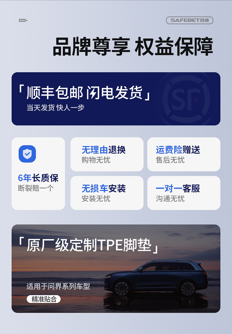 Suitable for Aito M5 M6 M7 M8 M9 All-Weather Tpe Car Trunk Mat and Car Accessories