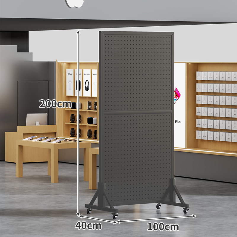 Exhibidor de Panel Perforado Móvil Vertical para Tiendas y Supermercados