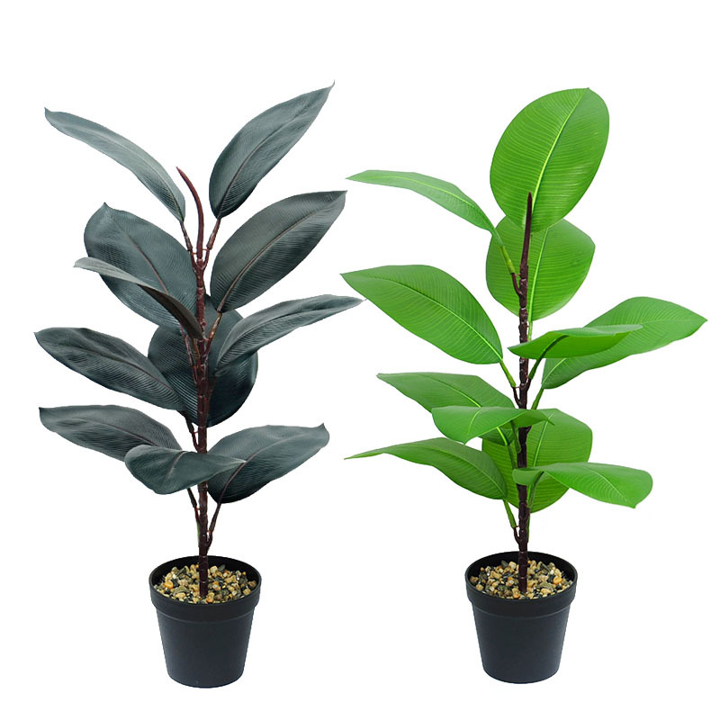 Simulación de hojas de caucho hojas artificiales plantas tropicales Black King Kong suelo cuenca paisajismo jardín paisajismo decoración maceta plantación