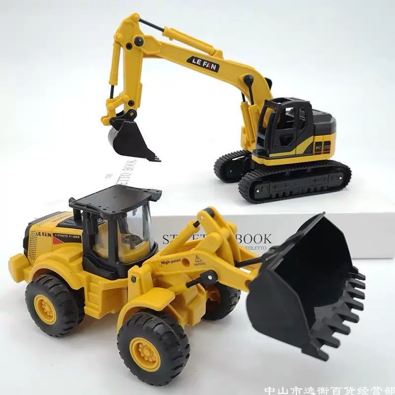 Toy car, shatterproof inertia excavator for boys
