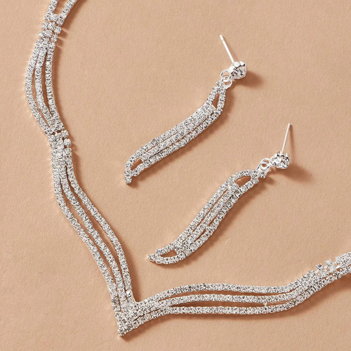 Southeast Asia Bridal Wedding Vintage Dress Necklace Earring Set Elegant Dinner Banquet Accessories 5990