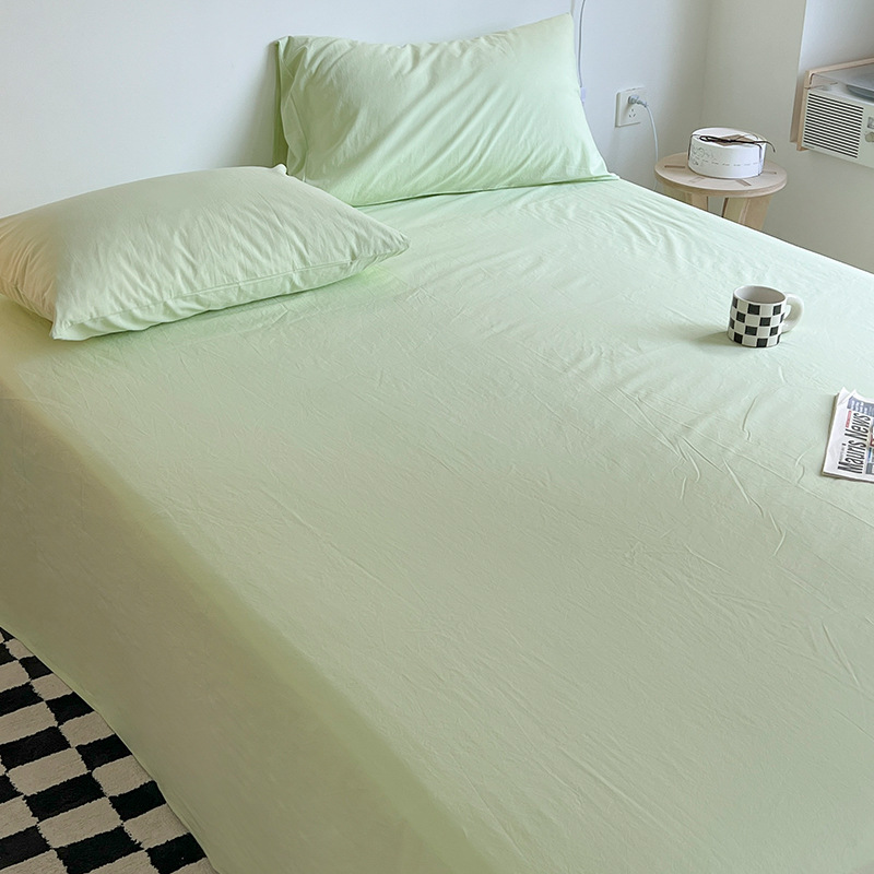 Sábanas de algodón lavado de algodón pieza individual 100 sábanas de algodón puro dormitorio de estudiantes cama individual doble sábana juego de tres piezas 3