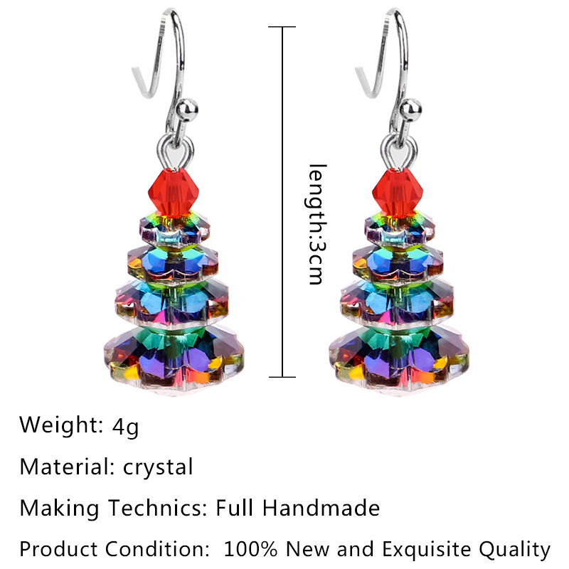 Fashion Christmas Tree Crystal Plating Women's Drop Earrings 1 Pair display picture 1