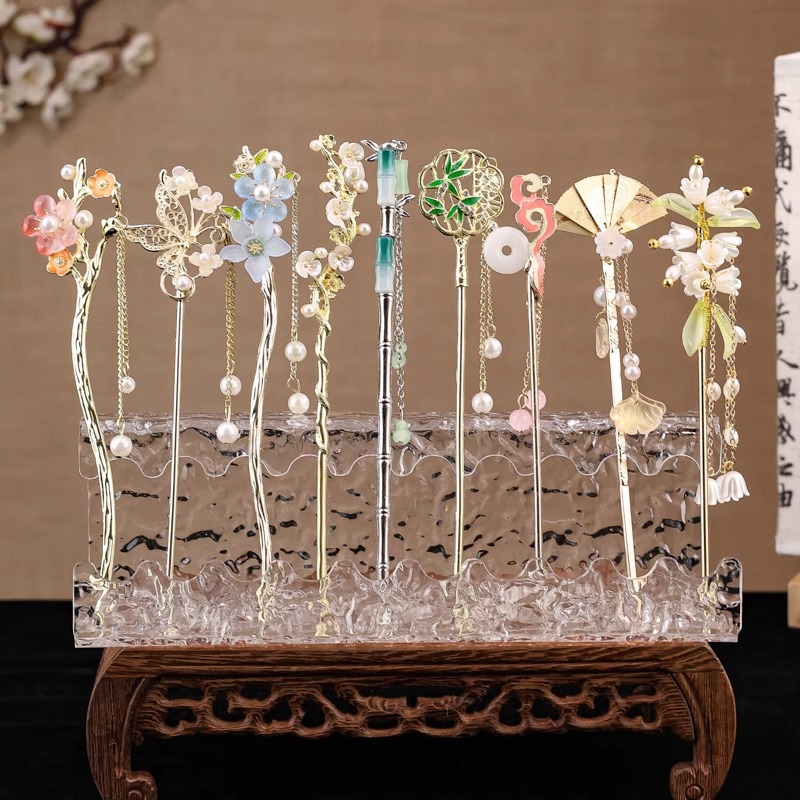 Nueva horquilla china 2025 nuevo estilo estilo antiguo horquilla mujer falda de cara de caballo de alta calidad estilo nacional horquilla de madera paso a paso horquilla tocado