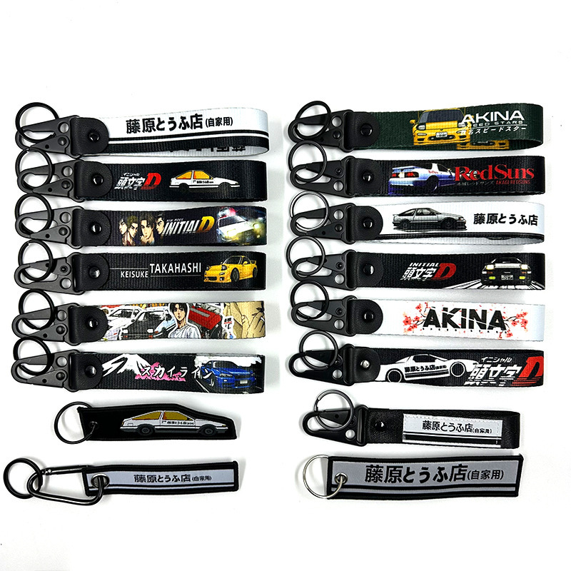 Jdm Modified Fujiwara Tofu Shop Initial D Eagle Beak Buckle Motorcycle Keychain Bag Pendant Ribbon in Stock Wholesale
