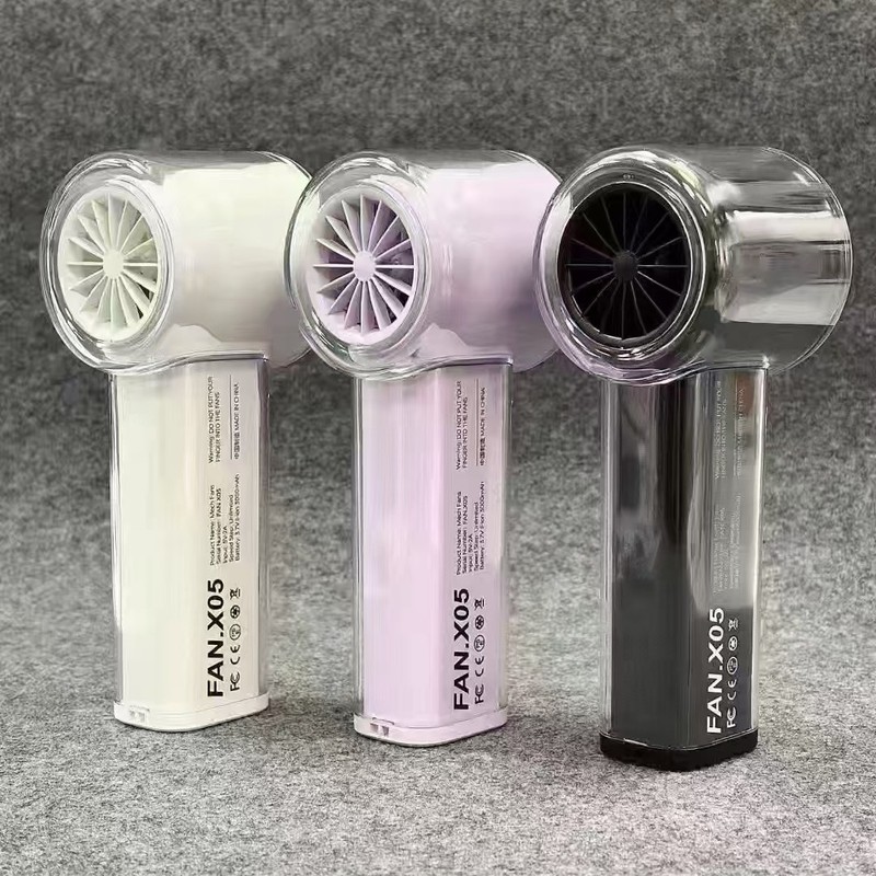 新款X05透明机甲高速风扇USB暴力涡轮风扇手持半导体制冷冰敷风扇|undefined
