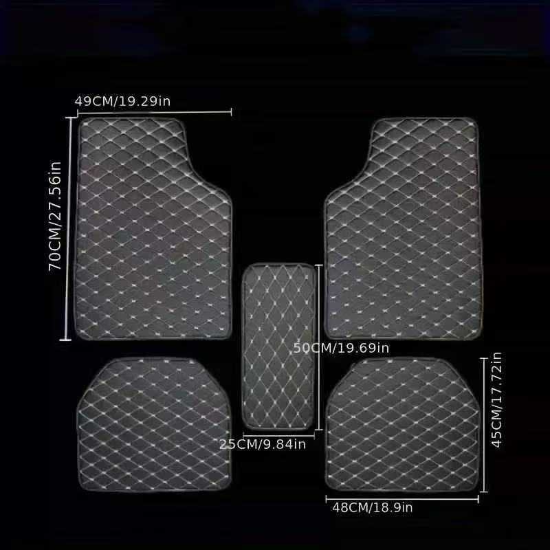 Cross-border universal leather quilted car floor mats, foot pads, direct sales from manufacturer, for Temu, Amazon, and foreign right-hand drive vehicles