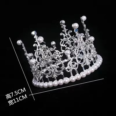 Celebridades de Internet Pastel de cumpleaños Decoración de la corona Adornos de la corona Reina infantil Corona de perlas Adornos de la corona Accesorios para sombreros para adultos