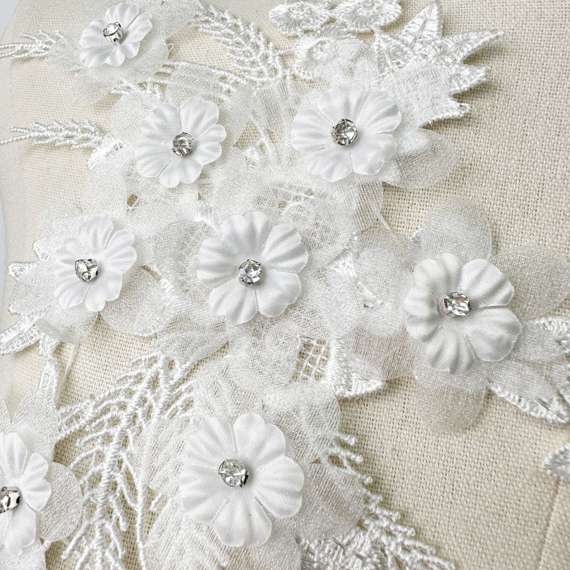Cuentas hechas a mano flor tridimensional encaje agua pegatinas floral decoración vestido de boda vestido de espectáculo vestido accesorios image 4