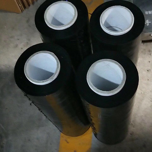 黑色缠绕膜遮光保密防尘加厚拉伸膜 五金家具包装 塑料膜捆膜批发