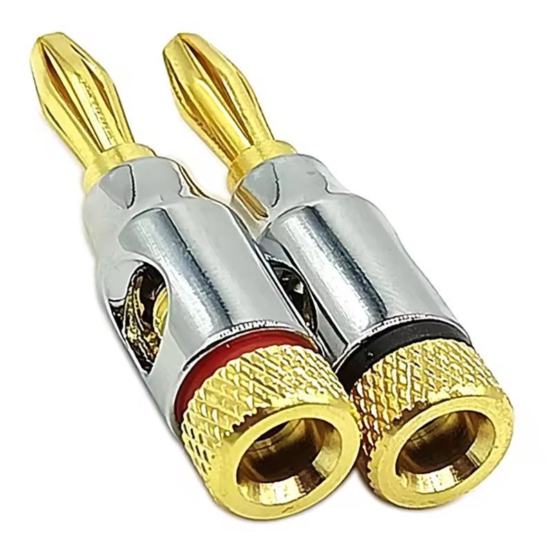 珍珠镍香蕉公头纯铜香蕉头4mm镀金插头 音响连接头音箱功放接线柱