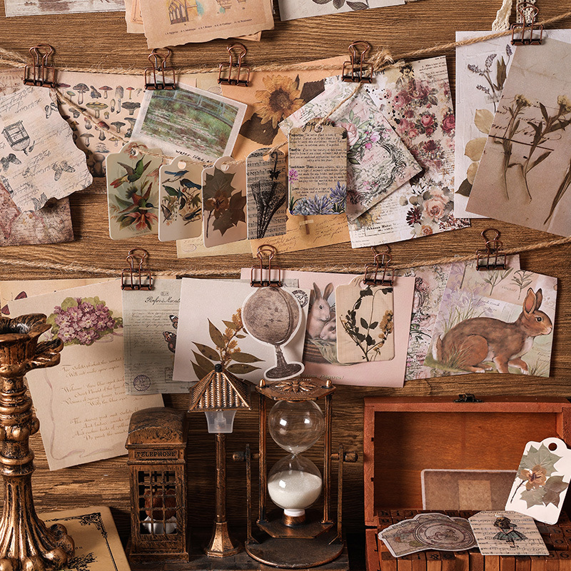 Anochecer serie de regalos American retro material decorativo papel DIY diario nota Collage tarjeta papel de Nota No adhesivo