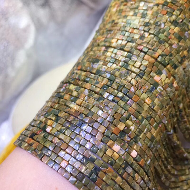 2x2MM Natural Ocean Agate Square Small Square Loose Beads Square Small Square Semi-finished Beads