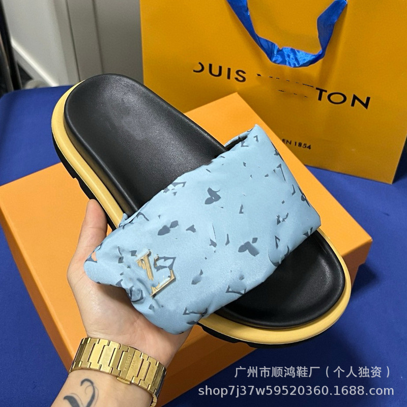 驴家魔术贴厚底拖鞋夏季新款百搭休闲老花情侣大码一字沙滩凉拖鞋|undefined