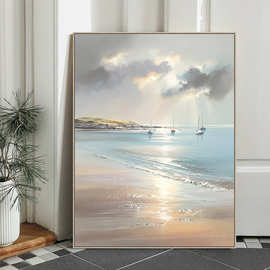 阳光海岸帆船风景装饰画 酒店民宿客厅办公室背景墙挂画定制批发