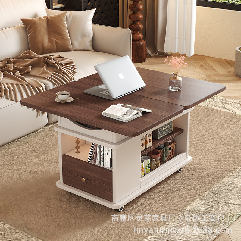 C 월넛 + 화이트 (회전 접이식 테이블 상판) 올 원목 생태 보드