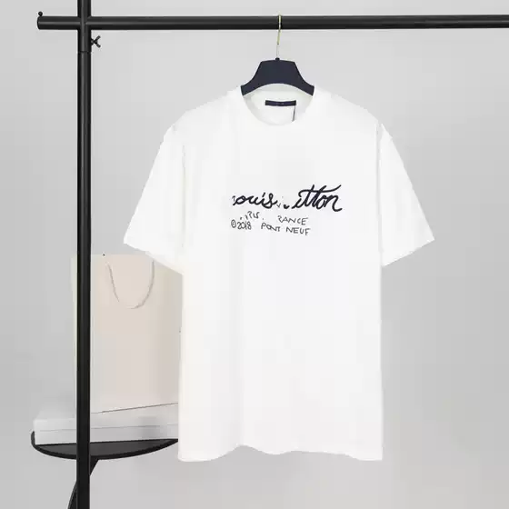 Lv-style T-Shirt 2025 Summer New Letter Print Embroidery Casual Loose Unisex Short Sleeve
