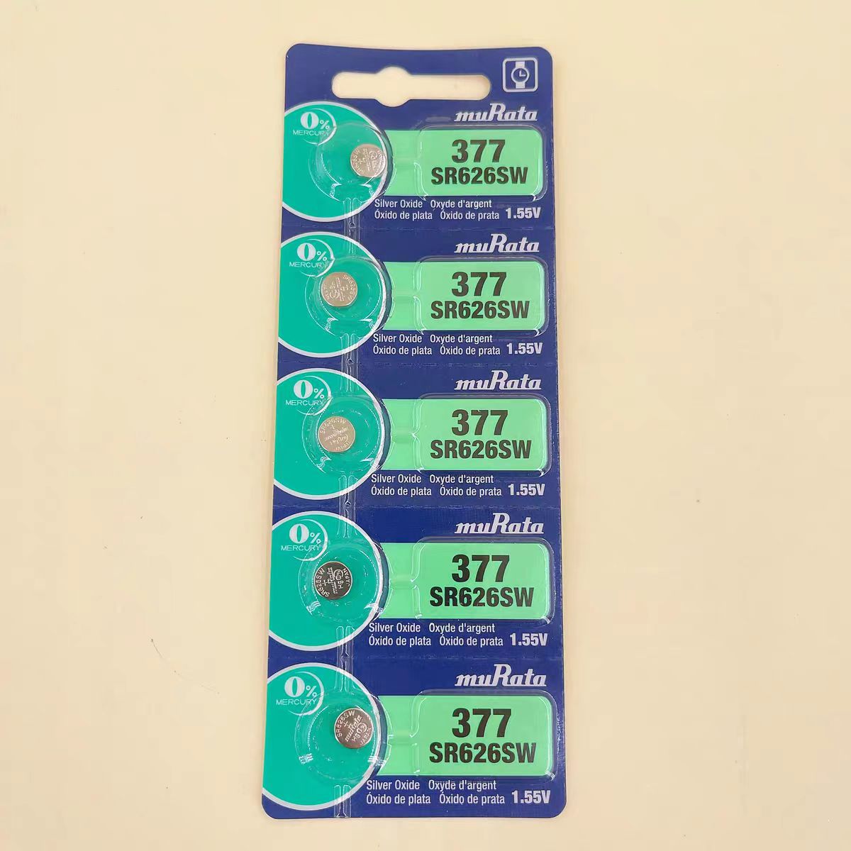 murata日本进口村田氧化银电池 手表纽扣电池 SR626SW 卡装377