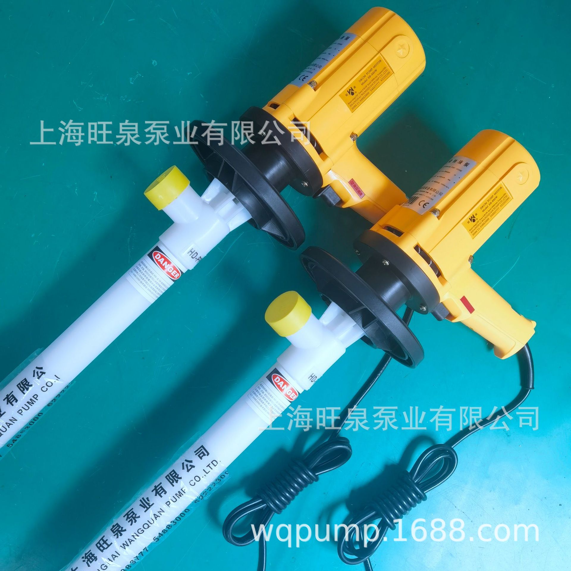 上海旺泉SB-1100W+HD-PTFE-1000四氟插桶泵、特氟龙油桶泵抽液泵