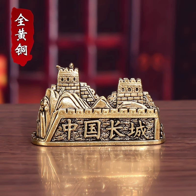 Креативные медные украшения латунные держатель для ручек Великой китайской стены украшения офисные столовые украшения декоративные латунные поделки оптом