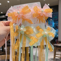 兒童古風髮夾女孩超仙蝴蝶結髮卡寶寶漢服步搖流蘇髮飾中國風頭飾