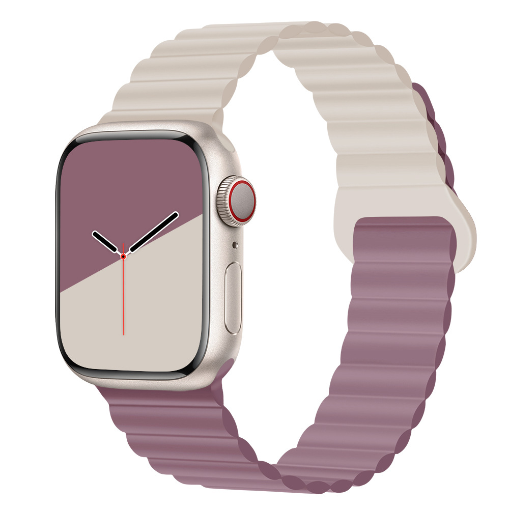 適用iwatchs9ultra1-8世代リンゴ時計バンド磁気吸引時計バンド運動シリコンリンゴ時計バンド