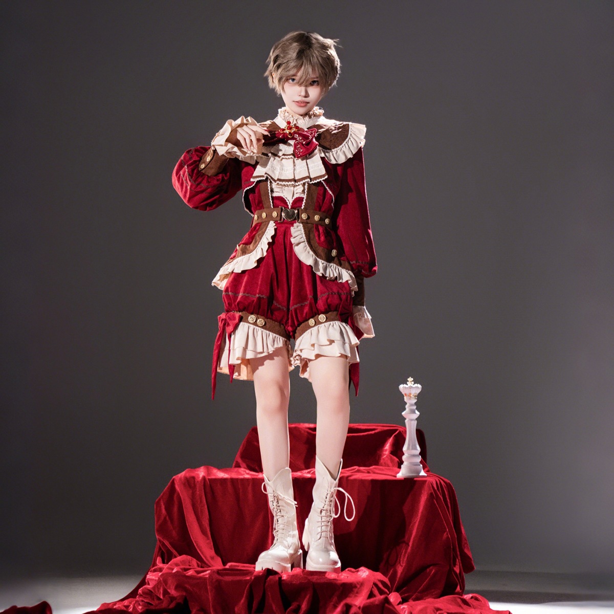 2026 Xiong Doujiang Original Black Tea Muffin Lolita Women's Lolita Outerwear Shirt Shorts Cute Set 7383