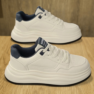 Spring Men's Shoes 2025 New Sports Casual Shoes Korean Style Student Fashion Platform Board Shoes Casual White Shoes Trendy Shoes