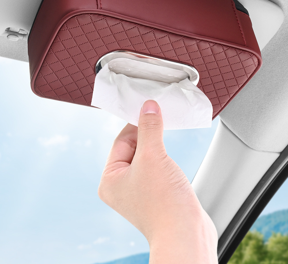 Car interior supplies car tissue box creative sun visor hanging sunroof chair back large capacity paper box
