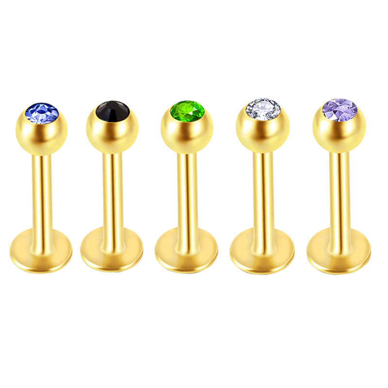 5 Sets Acrylic Star Lip Nail Ear Bone Nail T-Shaped Eyebrow Nail Nose Piercing Jewelry Stainless Steel Inner Outer Teeth detail image 8