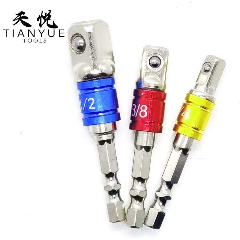 3 шт. Цветной стальной шариковый переходник 1/2 3/8 1/4 Шестигранная Ручка отвертка с квадратной головкой AD втулка разъем