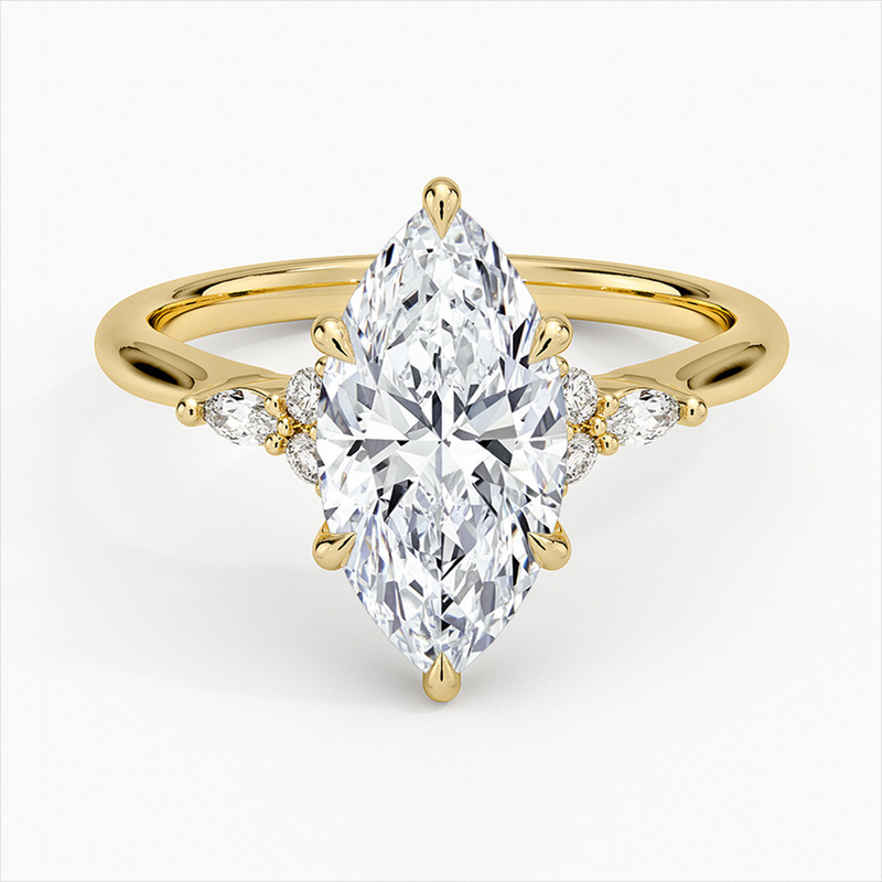 Tk Cross-Border Popular V-Shaped Horse Eye Stone Zircon Ring Set Copper Plated Thickened Real Gold Ring Set Tk Cross-Border Popular V-Shaped Horse Eye Stone Zircon Ring Set Copper Plated Thickened Real Gold Ring Set