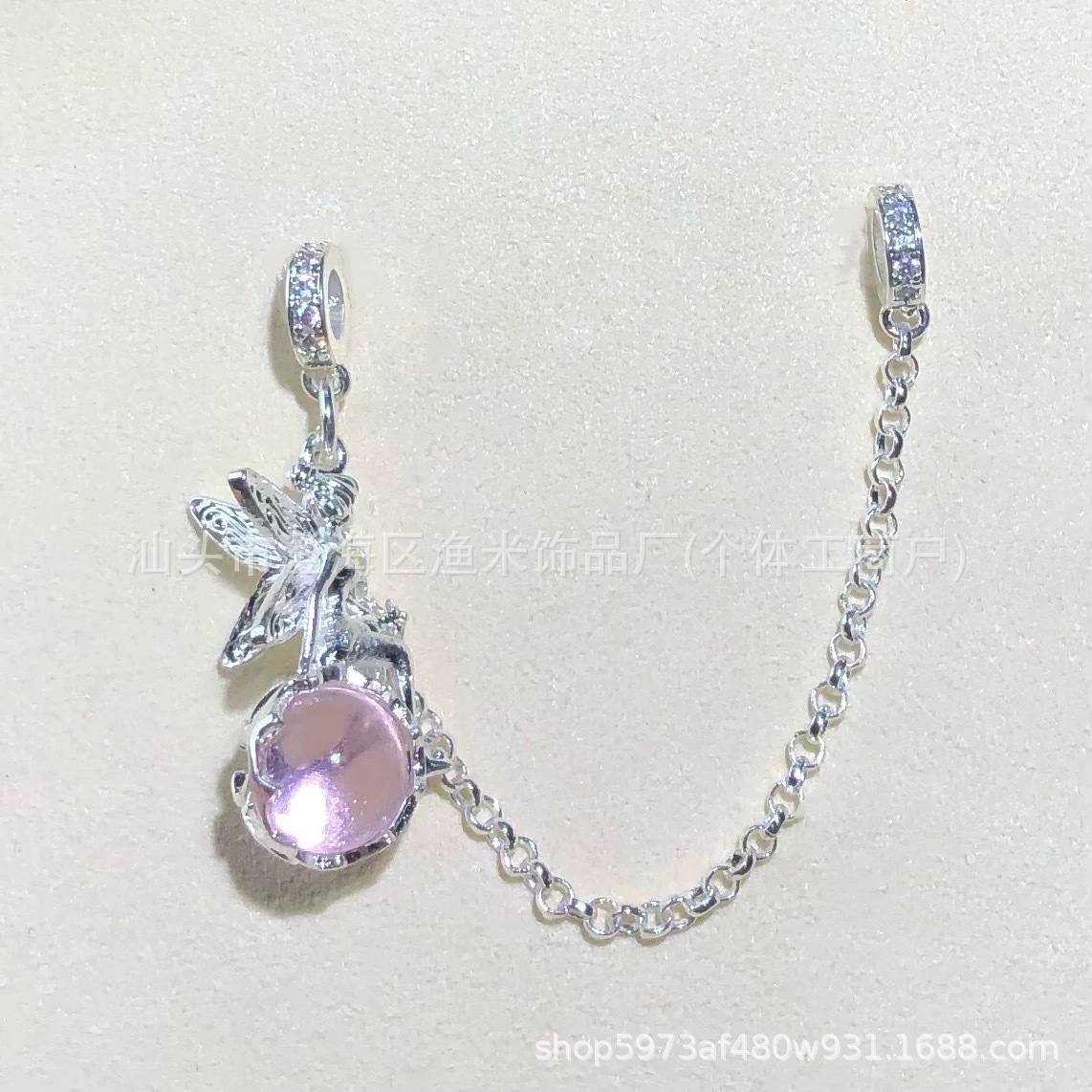 14K Gold-Plated Crystal DIY Accessories Fairy Goddess Pendant Spacer Beads Chain Bracelet Necklace with Chinese Style Jewelry Beads