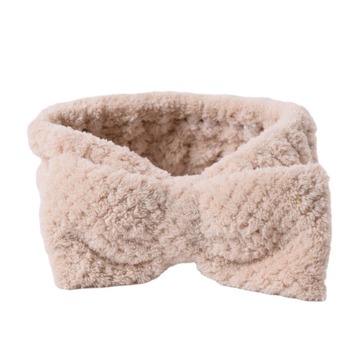 Diadema de vellón de coral coreano, lindo lavado de cara deportivo, diadema de maquillaje, diadema de lazo, diadema