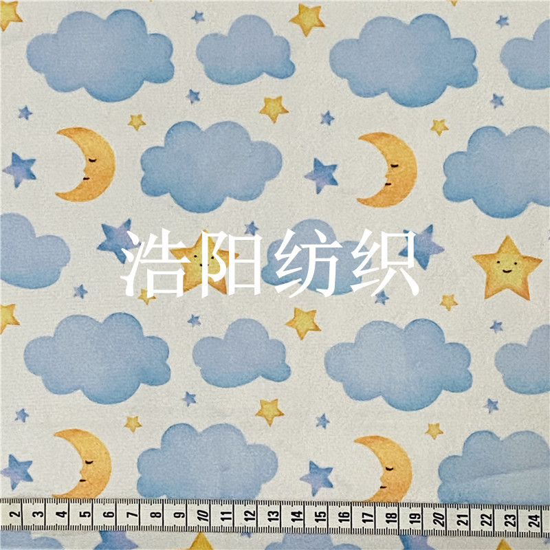 工厂批发数码印花卡通动物单面绒超柔水晶超柔柔软儿童毛毯面料