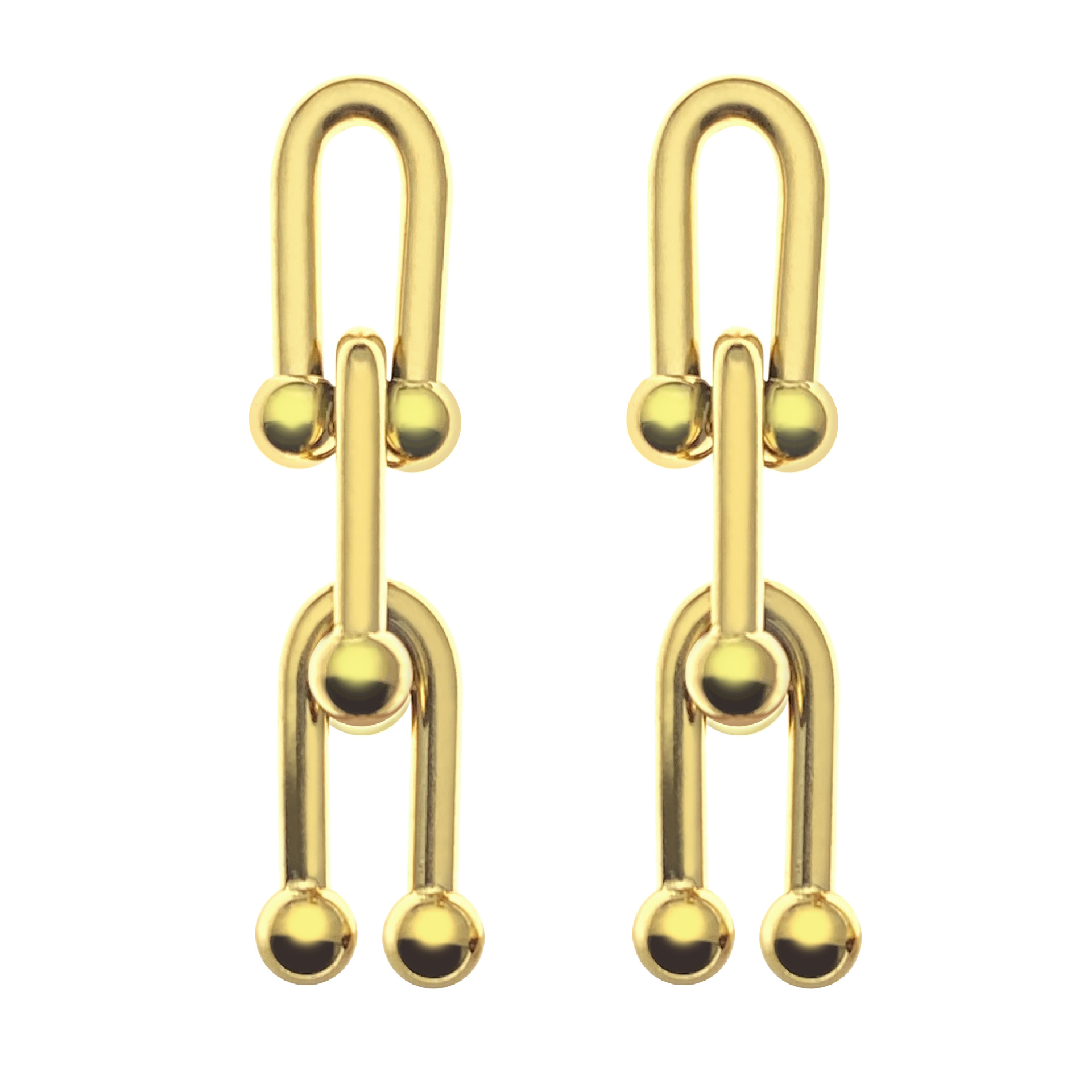 Titanium Steel Material Geometric Pattern Unisex Gender Polishing Design 1 Pair Hip-Hop Geometric Polishing Titanium Steel Drop Earrings