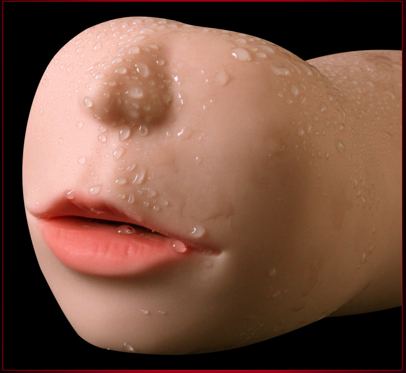 Jiuai Oral-Style Masturbator with Tongue Detail, TPE Manual Stroker for Men — detail image 9