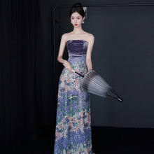 新中式宴会晚礼服2025新款结婚订婚新娘抹胸敬酒服高级感气质晨袍