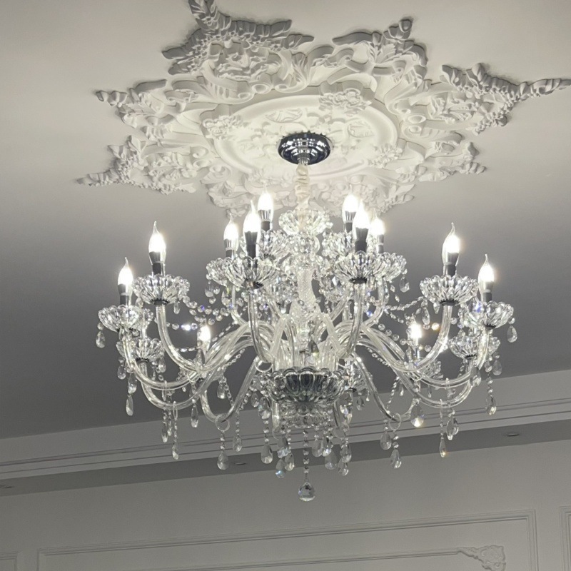 新型シンプル現代水晶灯シャンデリアヨーロッパ式結婚祝いLEDろうそく寝室レストラン客間灯具卸売り|undefined
